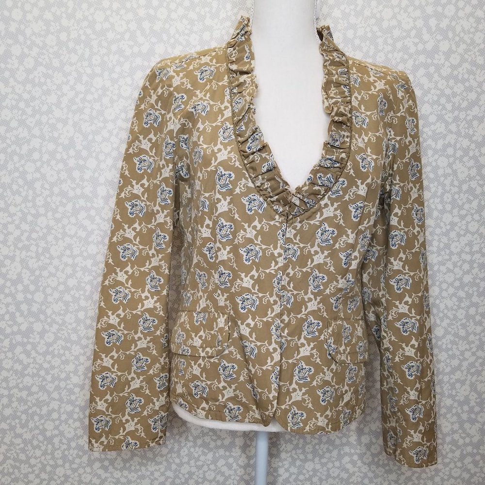 Banana Republic Ruffle Cotton Blazer M